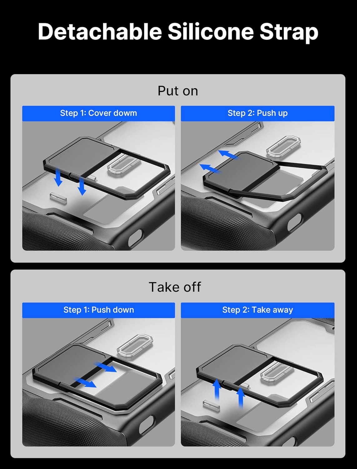 JSAUX ModCase for Steam Deck/Steam Deck OLED, PC0104 Modular Valve Steam Deck Case Include Protective Case, Face Cover, Cooling Fan, Metal Bracket and Strap - Cooler Set
