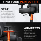 Anda Seat Novis Gaming Chair for Adults -Reclining Video Game Chairs, Linen Fabric Ergonomic Office Chair for Home & Work, Heavy Duty Back Lumbar Support - Gray Fabric, XL