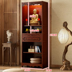 Temple for Home, 20.8-27.5'', Bamboo Meditation Altar Table with Storage, Dual-Mode Drawer Puja Table for Incense & Offerings, Bamboo Altar Cabinet for Home Use for Storage(Style B,53cm/20.8in)