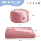 MAXYOYO Bean Bag Chair Bed for Kids, Convertible Bean Bag Folds from Lazy Chair to Floor Bed, Machine Washable Corded Fabric, Stuffed Floor Sofa Couch for Boys and Girls, Pink