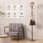 JIAYUEJU Coat Rack Freestanding Corner Coat Tree Hat Rack Stand with Heavy duty Marble Base & 6 Hooks for Entryway, Hallway, Living Room, Bedroom, Hotel, Office 14.57”x 14.57”x 66.93”