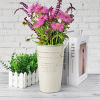 5 PCS 8 Inch Tall Rustic Galvanized Flower Vases, Farmhouse French Buckets for Beautiful Floral Arrangements, Home Decor or Weddings and Events
