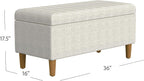 HomePop Malmo Decorative Storage Bench -Cream Chevron Woven