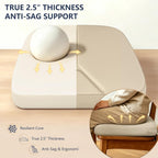2.5" ThickChair Cushions for Dining Chairs Set of 4, D-Shaped Seat Cushions with Removable Washable Cover and Ties, Non-Slip Chair Pads for Kitchen, Indoor Dining Room, Patio Chairs (Beige)