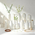BEAHOT Ceramic Bud Vase Set of 12 - Glossy White Bud Vases: Unique Glazed Mini White Centerpiece for Flowers, Weddings, DIY Floral Decor - Boho & Modern Home Table Styling, Gift Ready