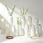 BEAHOT Ceramic Bud Vase Set of 12 - Glossy White Bud Vases: Unique Glazed Mini White Centerpiece for Flowers, Weddings, DIY Floral Decor - Boho & Modern Home Table Styling, Gift Ready