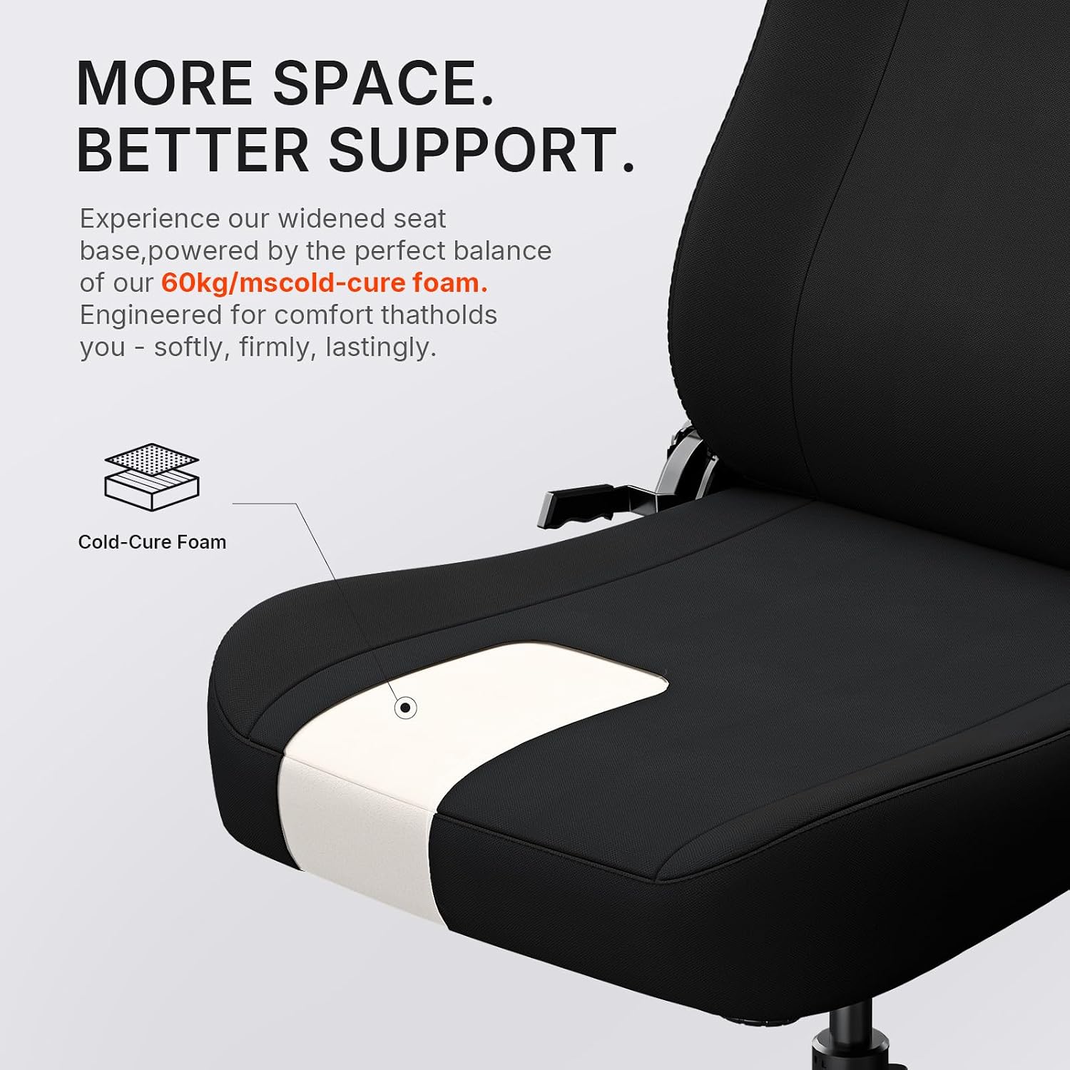 Anda Seat MANA Black Fabric Gaming Chair - Ergonomic Game Chairs with Adjustable Armrest, Comfortable Office Chair with Lumbar Support, Heavy Duty Wide Computer Seat for Game & Work