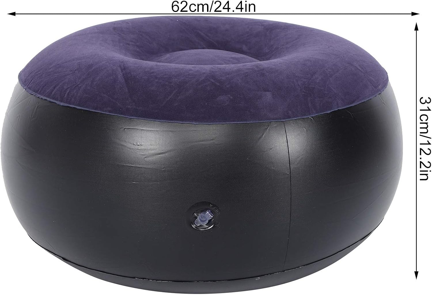 01 02 015 Inflatable Flocking Stool, Inflatable Chair Footrest Blue Indoor Outdoor Portable for Travel for Home, default