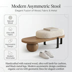 Wooden Boucle Bench with Abstract Metal Leg, Modern Entryway Bench, Upholstered End of Bed Bench,Shoe Changing Bench for Entryway Livingroom Bedroom (140cm/55.1")