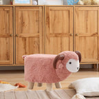 Animal Footstool Cartoon Footrest Ottoman for Living Rooms Entryway Playroom Gray Green, Pink