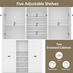 JIVOIT Modern Hall Tree with Bench and 5 Storage Cubbies, 5 Drawers | 78.7''H Hall Tree, Entryway Storage Organizer Cabinet, Adjustable Shelves, 4 Doors, Hallway, Entryway, Living Room