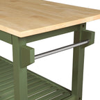 Convenience Concepts Designs2Go 3 Tier Butcher Block Kitchen Prep Island 40" - 3 Tier Modern Cooking Cart with Drawer, Food Serving Station for Kitchen, Dining Room, Dark Green Sage