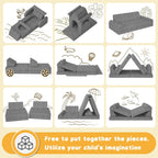 Modular Kids Play Couch 10PCS – Convertible Kids Sofa & Toddler Play Couch with DIY Foam Pieces for Imaginative Play, Climbing & Relaxation for Playroom, Bedroom, Nursery & Living Room