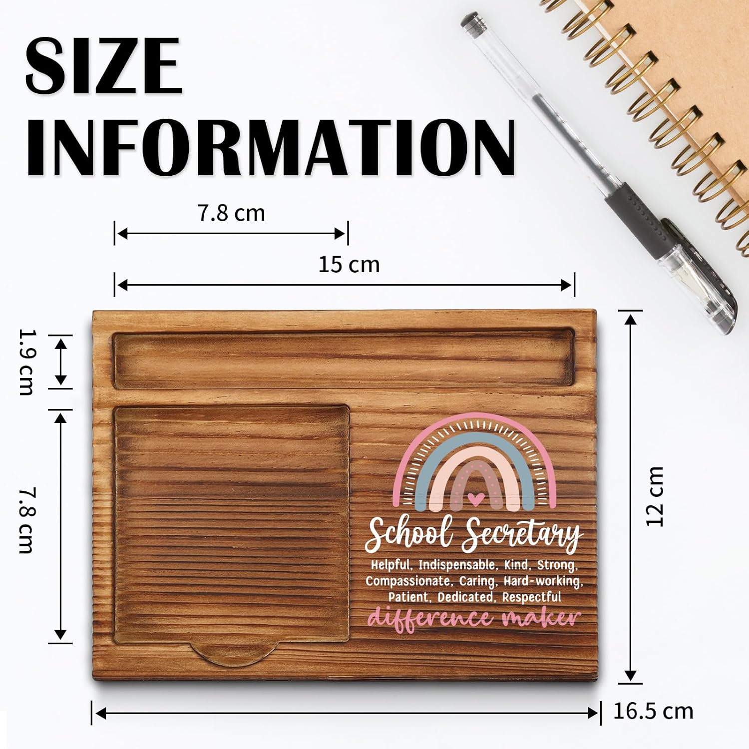 School Secretary Sticky Note Holder, School Secretary Thank You Appreciation Gifts for Women Self-Stick Note Pad Holders WPP17