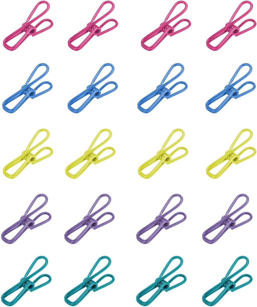Multipurpose 2 in Chip Bag Clips 20 Pack Metal Clip for Kitchen Food Storage, Laundry Hanging, Bag Chip Bag Sealing