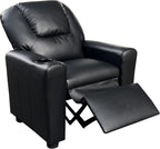 23" Black PU Leather Recliner Chair with Cupholder