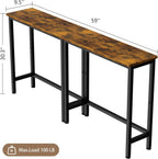 GRLEAF 2 Pack Narrow Console Table, 29.5" Small Entryway Table, Thin Hallway Table Skinny Sofa Side Display Table for Entrance, Bedroom, Living Room, Foyer, Corridor, Office - Rustic Brown (9.5" Deep)