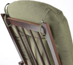 Joli Deluxe Glider Chair and Ottoman Set (Green Fabric and Walnut Frame)
