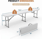 6FT Folding Bench, 2 Pack Fold-in-Half Portable Seating with Carry Handle, Heavy Duty 770lbs Capacity Soccer Sideline Team Seating for Games, Party & Events, Indoor/Outdoor, Camping