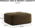 Brown Ottoman for Modular Sectional Sofa, Corduroy Deep Seat for Oversized Compressed Boneless Sectional Couches for Living Room Bedroom Apartment, Cloud Sofa Couch, Memory Foam, No Assembly