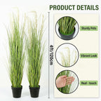4 Pack 4 ft Tall Artificial Grass Plant Fake Pampas Grass in Pot Large Faux Floor Plants Potted Artificial Greenery for Indoor Outdoor Garden Home Bathroom Office Room Housewarming Wedding Decoration
