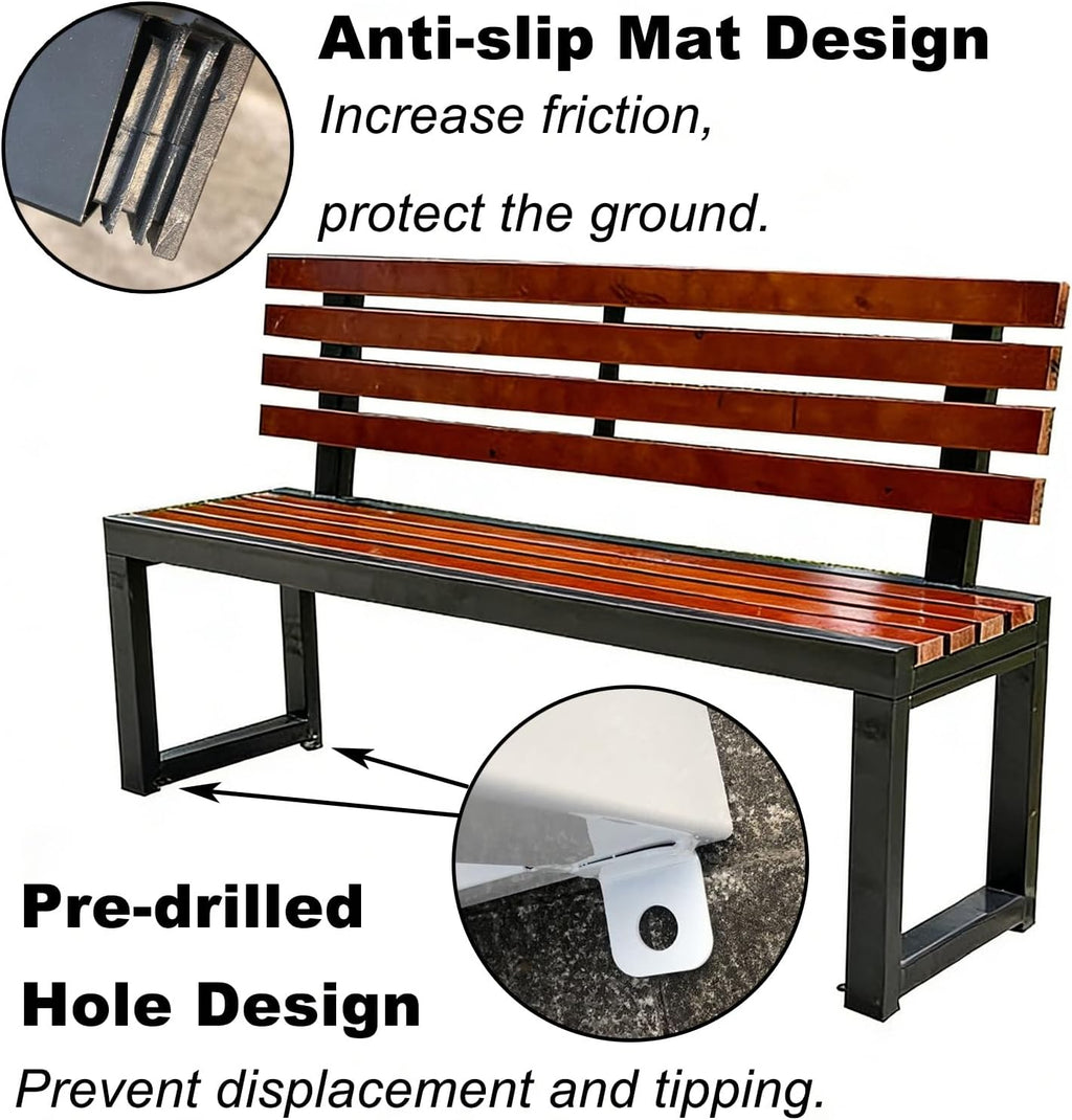 Park Bench Outdoor, Galvanized Steel Outdoor Bench, Windproof and Rainproof, Suitable for Gardens, Courtyards, Residential Areas, and Lawns(180x40x85cm/71x16x33in)