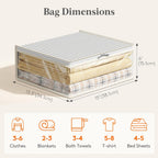 Lifewit 6 Pack 20L Sweater Storage Bag, Foldable Closet Organizer, Clear Zippered Storage Bags for Sheets, Blankets, Pillows, Black and White, 15.0" x 13.5" x 6"