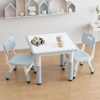 IDEALHOUSE Adjustable Height Kids Table and 2 Chairs Set – Writable Whiteboard Top, Non-Slip Legs, Easy to Clean, Ideal for Toddlers and Children Ages 2-10, Multi-Activity Table for Home, Nursery,