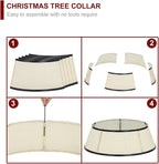 BAYN Metal Christmas Tree Collar, 28-Inch Diameter Base Cover Christmas Tree Ring Stand - Cream