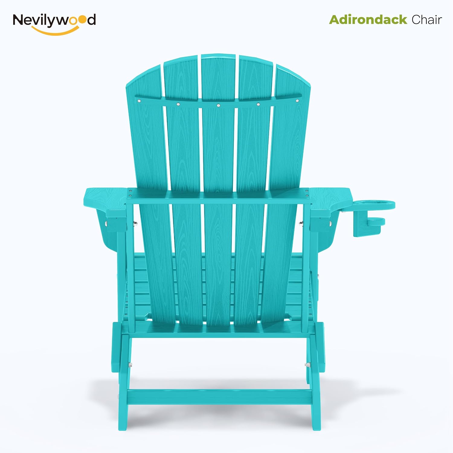 nevilywood HDPE Foldable Adirondack Chairs Set of 2, Waterproof All-Weather Outdoor Design, for Fire Pit, Patio & Beach, Aruba