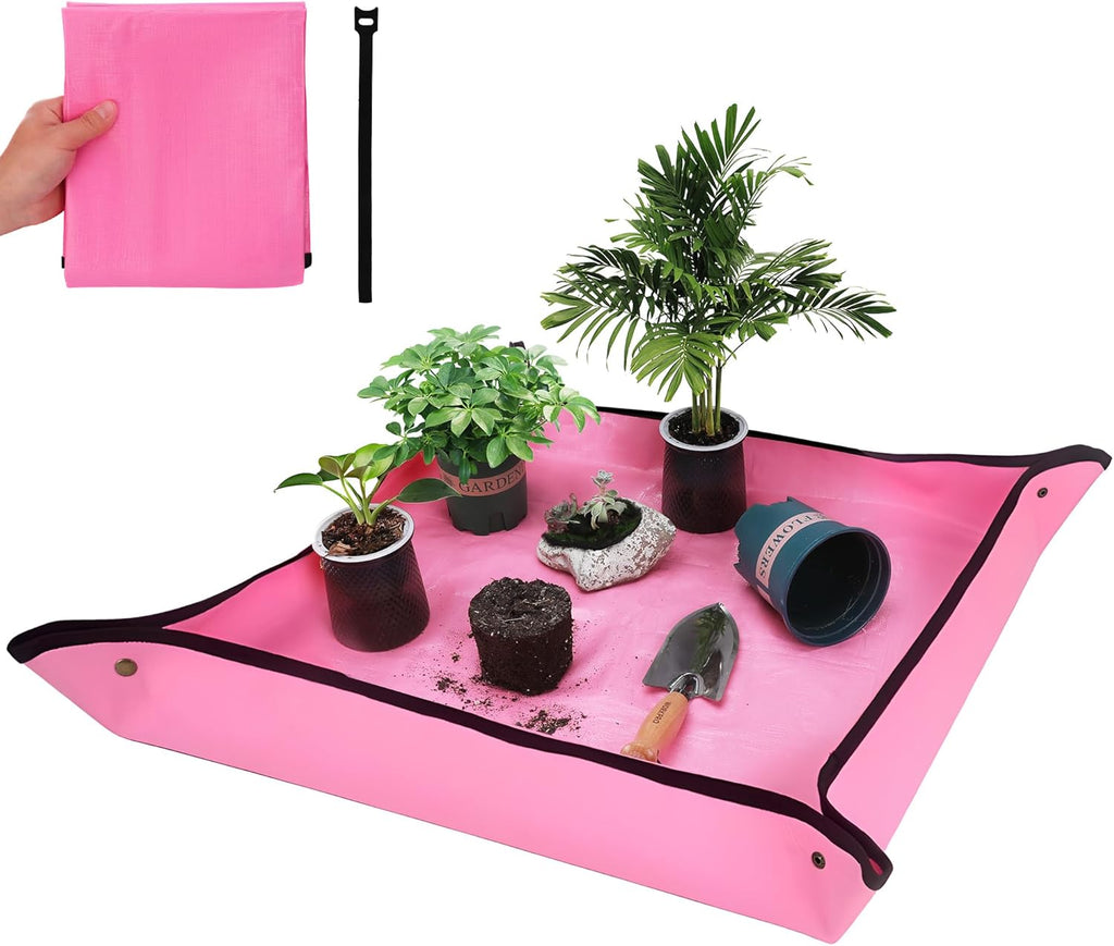 WORKPRO Repotting Mat for Indoor Plant Transplanting and Mess Control, 39.5" X 31.5" Thickened Waterproof Potting Mat, Square Planting Tray, Gardening Gifts for Plant Lovers