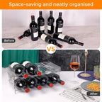 BoxedHome Plastic Water Bottle Organizer and Wine Rack Storage Holder for Inside Cabinet, Kitchen Countertop, Table Top, Pantry, Bars, Cabinets, Fridge - Clear (2 Tier 8 Containers)