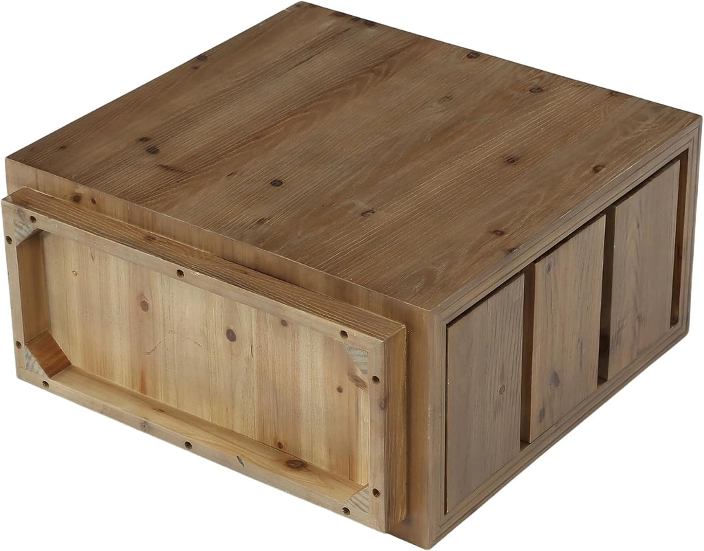 LITTLE TREE 2-Pack Solid Wood 3-Drawer Nightstand, 23.62" H Bedside Table with Storage, No Assembly Wooden Side Table for Bedroom, Living Room & Sofa Side