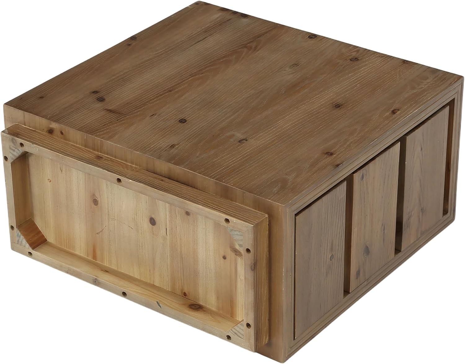 LITTLE TREE 2-Pack Solid Wood 3-Drawer Nightstand, 23.62" H Bedside Table with Storage, No Assembly Wooden Side Table for Bedroom, Living Room & Sofa Side