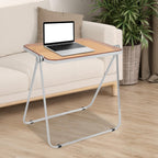 Clear Foldable Side Table, Folding Tiny Writing Desk TV Tray Table Coffee Clear Bed Side Tables Space Saving No Assembly Required for Home Office Small Computer Desk 25 * 20 * 27 inch