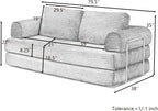 Convertible Folding Sofa Bed, Modern Futon Sleeper Sofa Fold Out Couch Bed with Gold Fixed Frame, Modular Floor Sofas Comfy Corduroy Boneless Couches for Living Room (80" Grey)