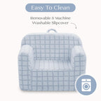 Delta Children Checkered Cozee Chair, Blue
