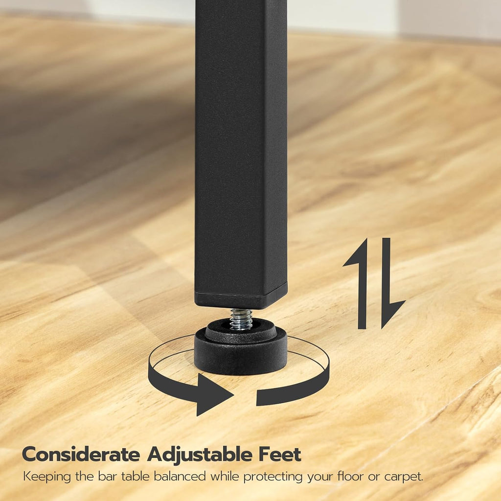 HOOBRO Bar Table, 47.1" Rectangular Pub Table, Tall Counter Height, Long Bar Height Table for Small Space, Sturdy and Durable, Easy to Assmble, Rustic Brown BF12BT01