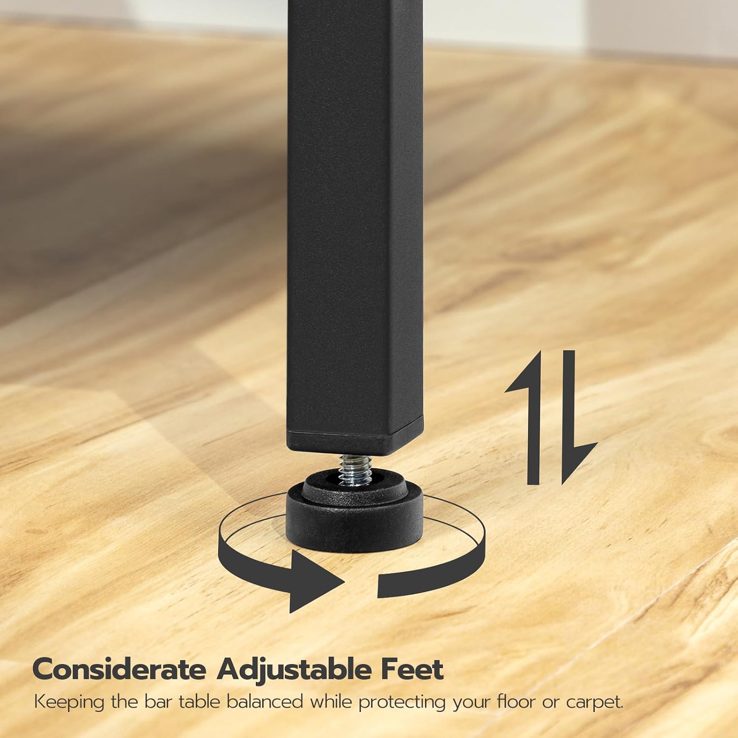 HOOBRO Bar Table, 47.1" Rectangular Pub Table, Tall Counter Height, Long Bar Height Table for Small Space, Sturdy and Durable, Easy to Assmble, Rustic Brown BF12BT01