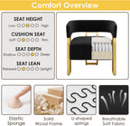 STHOUYN Modern Black Boucle Dining Chairs Set of 4 with Gold Metal Legs, Mid Century Barrel Kitchen Chairs Set, Upholstered Accent Armchairs Dining Room Set, Living Room, Apartment (Black, 4pcs)