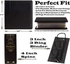 2Fold Binder for Holding Broadway Play Program and Theater Programs with 30 Custom Sheet Protectors - PU Leather - Fits Programs from Mid 1980s to Modern (Black/Gold Foil)