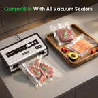 FRESKO Vacuum Sealer Bags Rolls with Write-On Labels, 11" x 20' 2 Pack Bags, BPA Free, Heavy Duty, Customized Size for Food Storage and Sous Vide