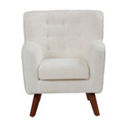 ECR4Kids Mila Sherpa Toddler Arm Chair with Removable Wooden Legs, Kids Furniture, White