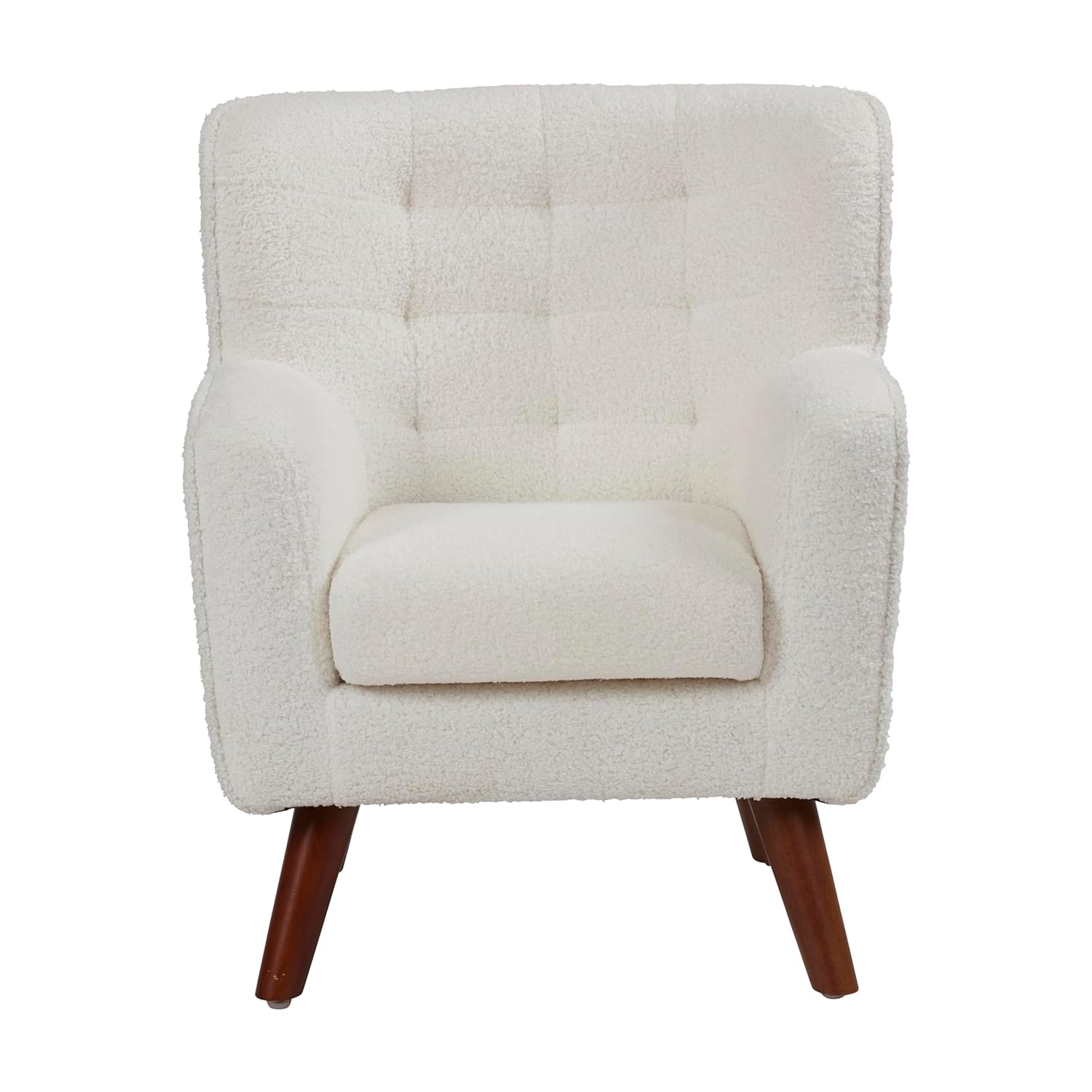 ECR4Kids Mila Sherpa Toddler Arm Chair with Removable Wooden Legs, Kids Furniture, White