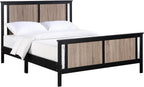 Reversible Panel Full Bed Black,Vintage Walnut