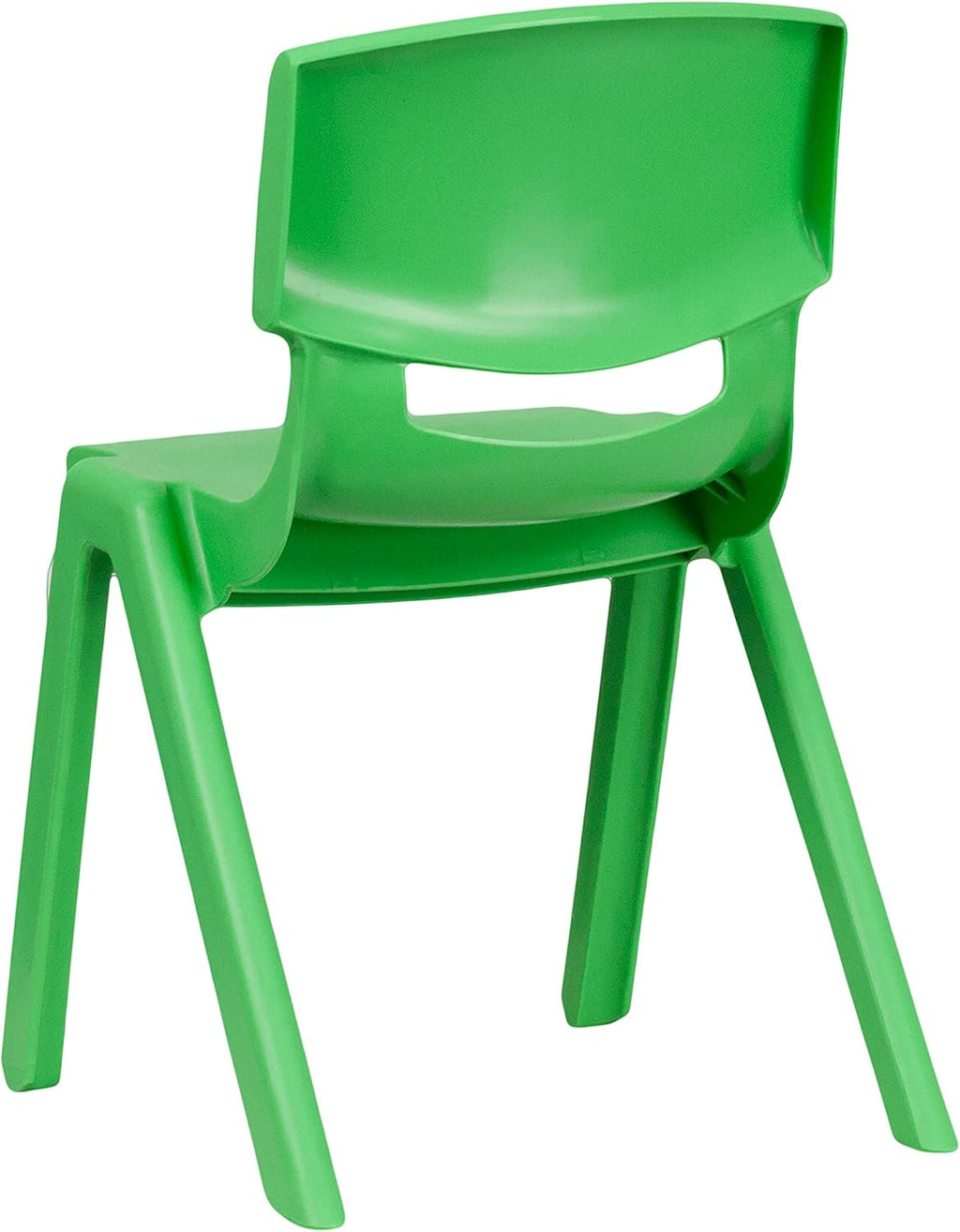 Flash Furniture 6 Pk. Green Plastic Stackable School Chair with 13.25'' Seat Height
