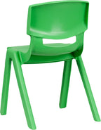 Flash Furniture 6 Pk. Green Plastic Stackable School Chair with 13.25'' Seat Height