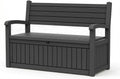 EFU Outdoor Storage Bench, Outdoor Bench with Storage, 80 Gallon Heavy-Duty&Waterproof Lockable Storage Bench Outdoor for Patio, Garden, Porch (Black)
