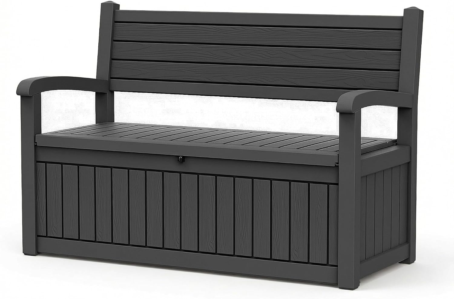 EFU Outdoor Storage Bench, Outdoor Bench with Storage, 80 Gallon Heavy-Duty&Waterproof Lockable Storage Bench Outdoor for Patio, Garden, Porch (Black)