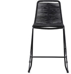 armen LIVING Shasta Indoor Outdoor Patio Metal and Black Rope Stackable Barstool, 30" Seat Height, Set of 2